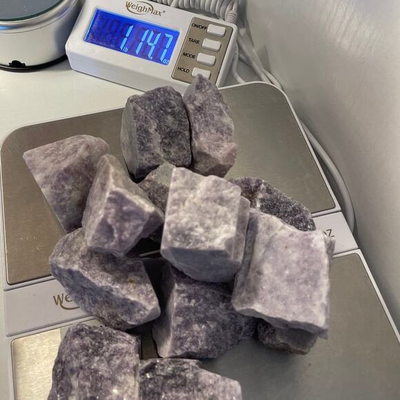 Rough / Raw Purple Lepidolite Crystal Rock for Tumbling - Picture 6 of 7